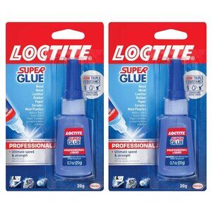 Loctite Super Glue Professional Liquid, Clear, 20g Bottle, 2 Pack